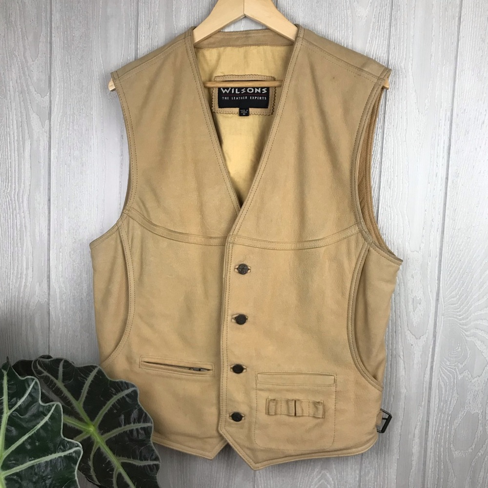 Wilson’s Vintage beige leather adjustable vest